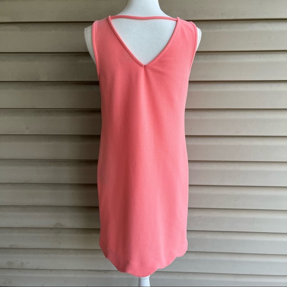 •Crown & Ivy• Ribbed Scalloped Hem Sleeveless Dress in Peach - Size XS - Picture 6 of 9